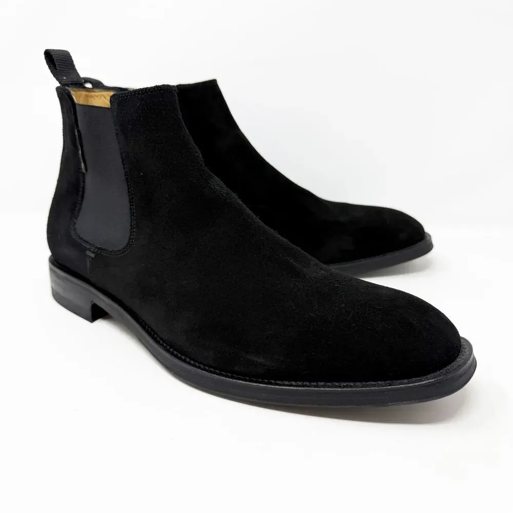 NWOB Russell & Bromley Black Suede Chelsea Boots Men’s Sz 44.5 Made in Portugal